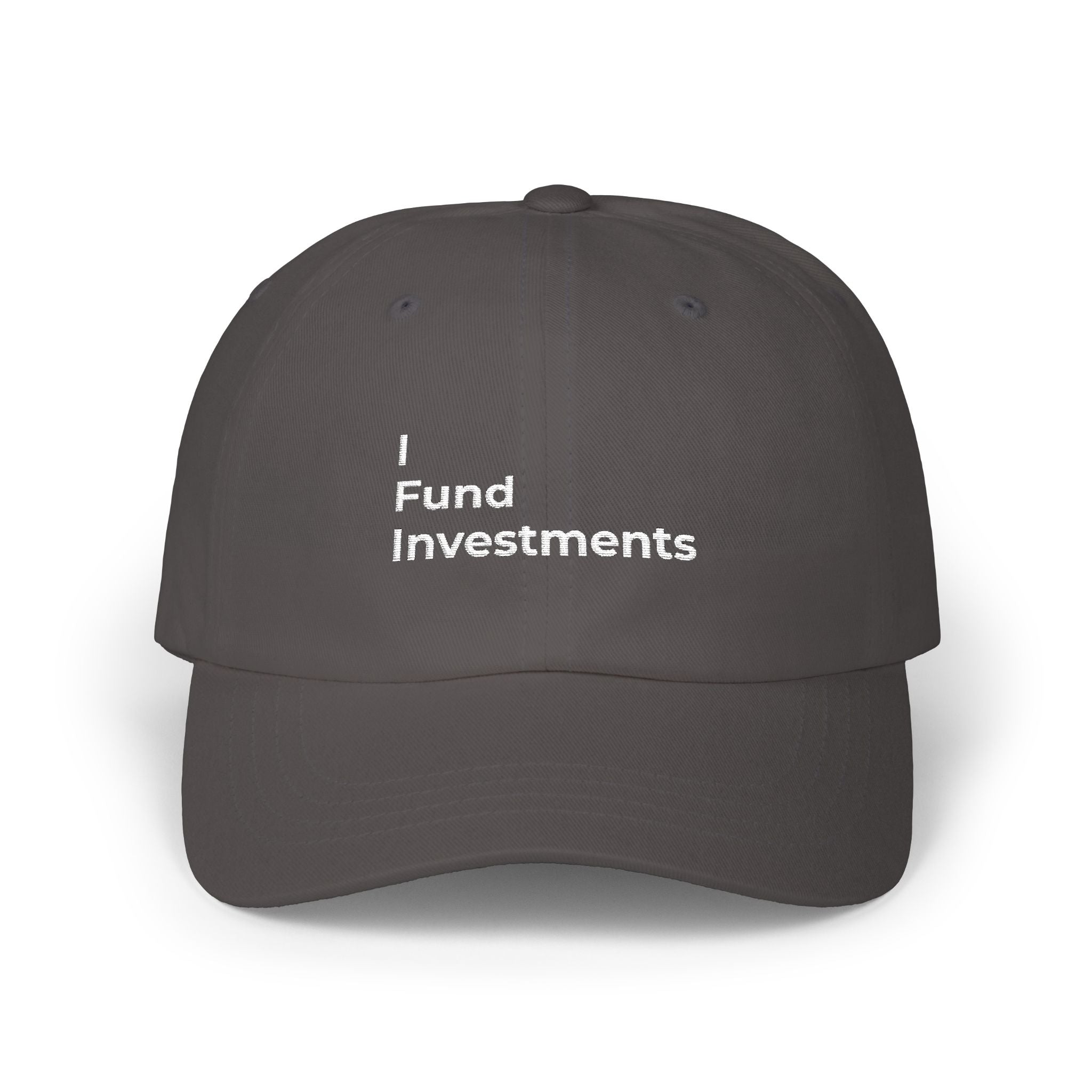 I Fund Investments - Classic Dad Cap – Minimal Embroidered White Baseball Hat