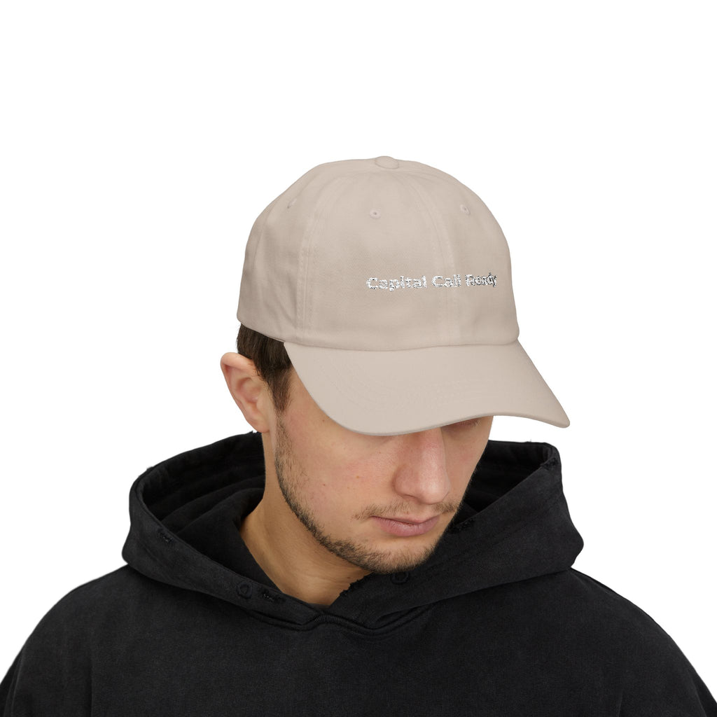 Capital Call Ready - Classic Dad Cap — Minimal Embroidered White Baseball Hat