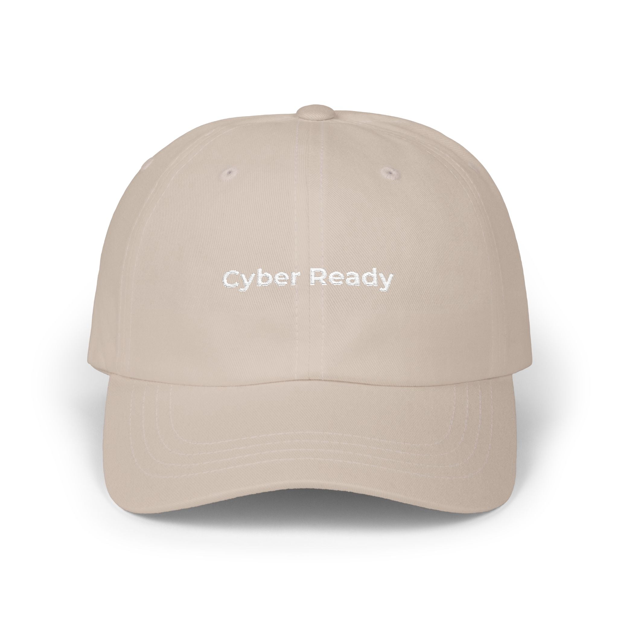 Cyber Ready - Classic Dad Cap — Minimal Embroidered White Baseball Hat