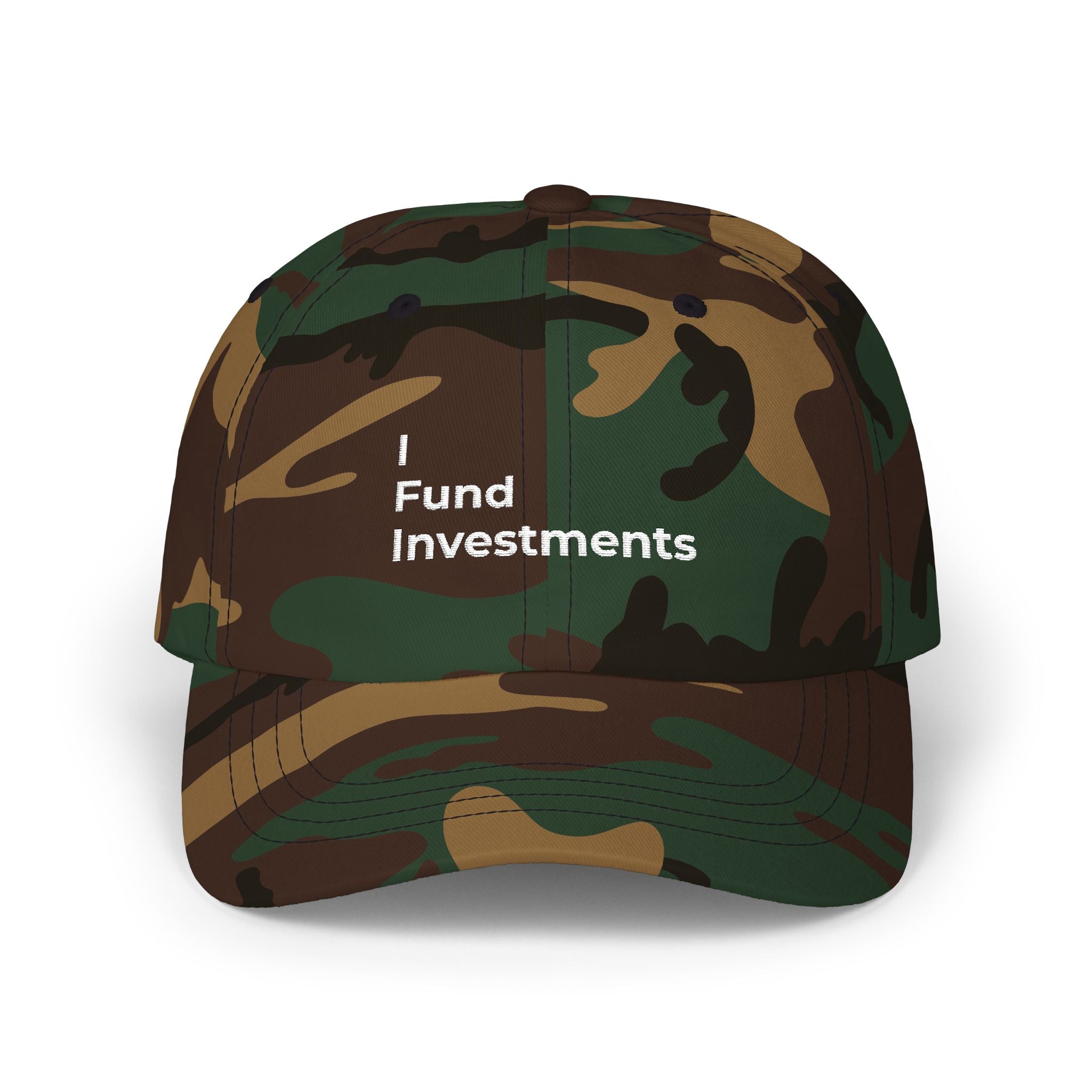 I Fund Investments - Classic Dad Cap – Minimal Embroidered White Baseball Hat
