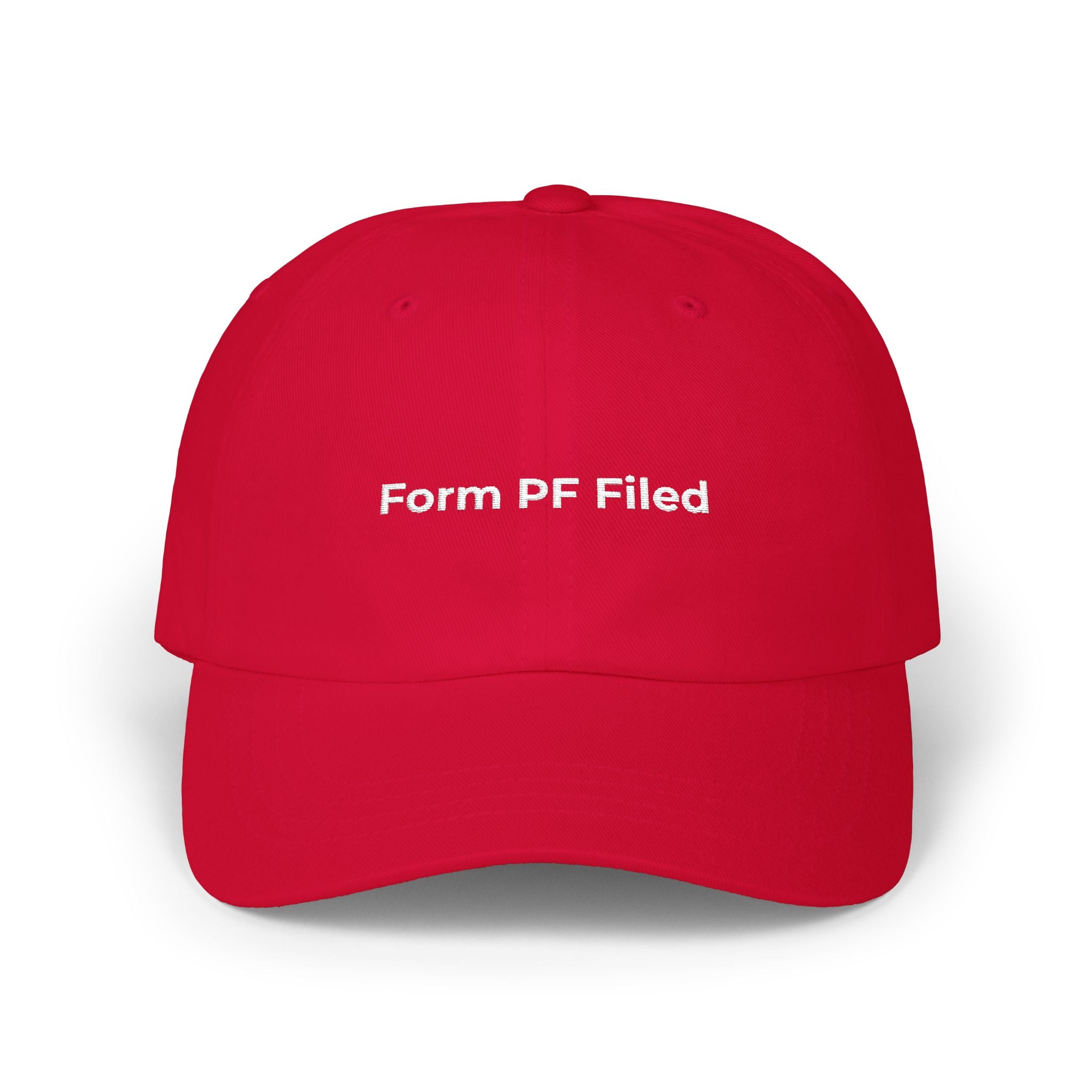 Form PF Filed - Classic Dad Cap – Minimal White Embroidered Baseball Hat