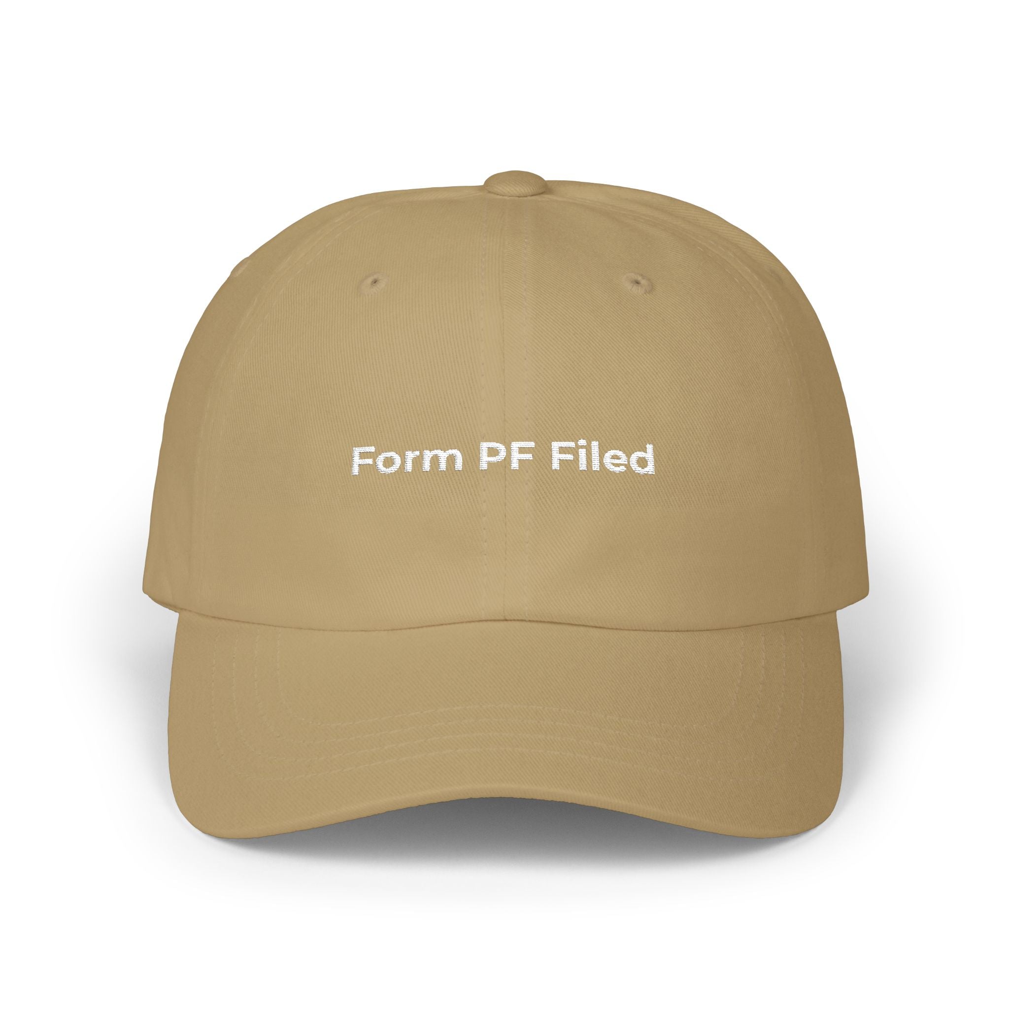 Form PF Filed - Classic Dad Cap – Minimal White Embroidered Baseball Hat