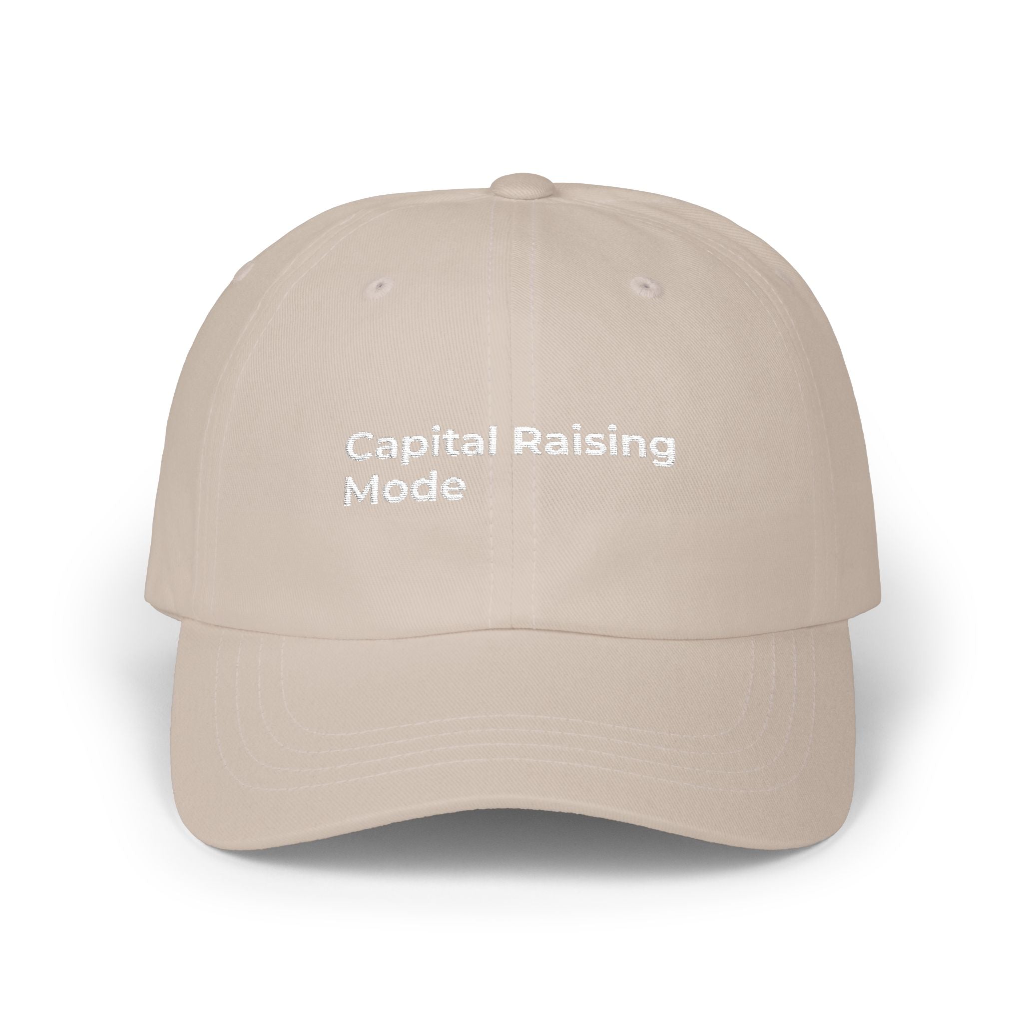 Capital Raising Mode - Dad Cap — Classic White Minimal Embroidered Baseball Hat