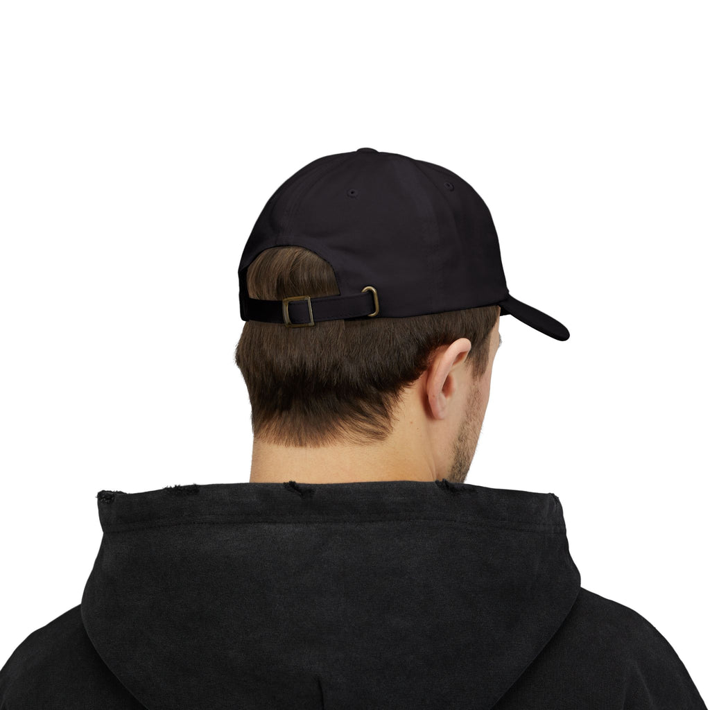 I File On Time - Classic Dad Cap — Minimal Embroidered White Baseball Hat