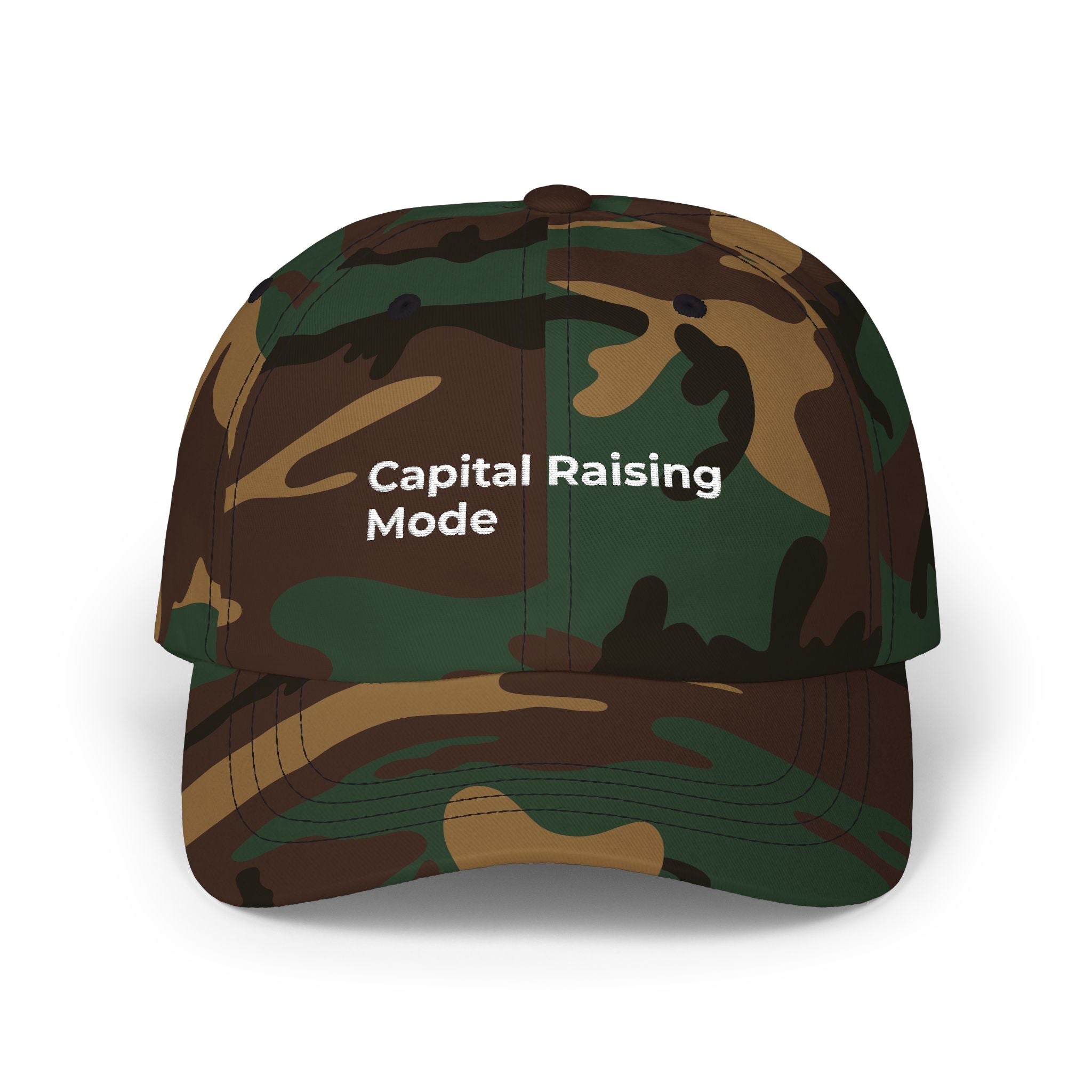 Capital Raising Mode - Dad Cap — Classic White Minimal Embroidered Baseball Hat