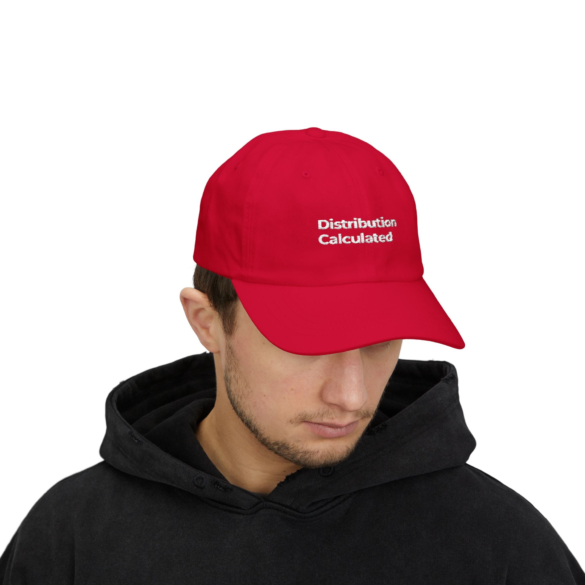 Distribution Calculated - Dad Cap — Minimalist Embroidered Classic Dad Hat, White Casual Baseball Cap