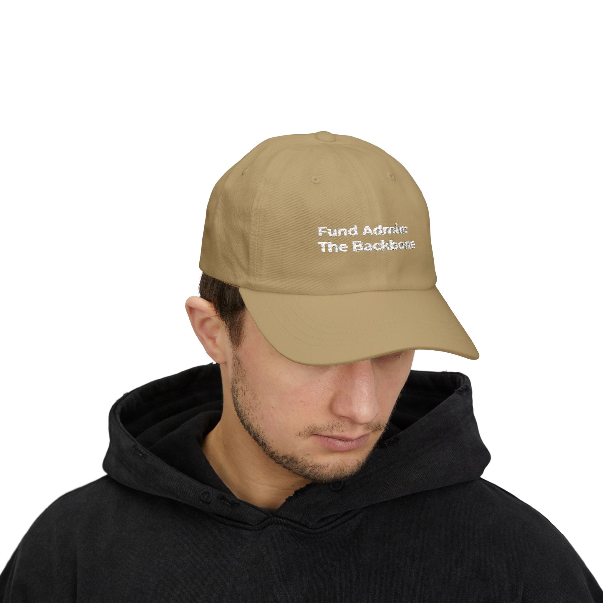Fund Admin: The Backbone - Embroidered Classic Dad Cap — Minimal White Baseball Hat