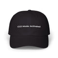 CCO Mode: Activated - Classic Dad Cap - Minimal White Embroidered Text Baseball Hat