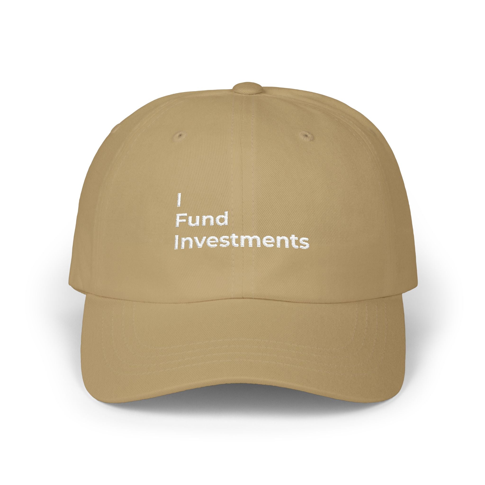 I Fund Investments - Classic Dad Cap – Minimal Embroidered White Baseball Hat