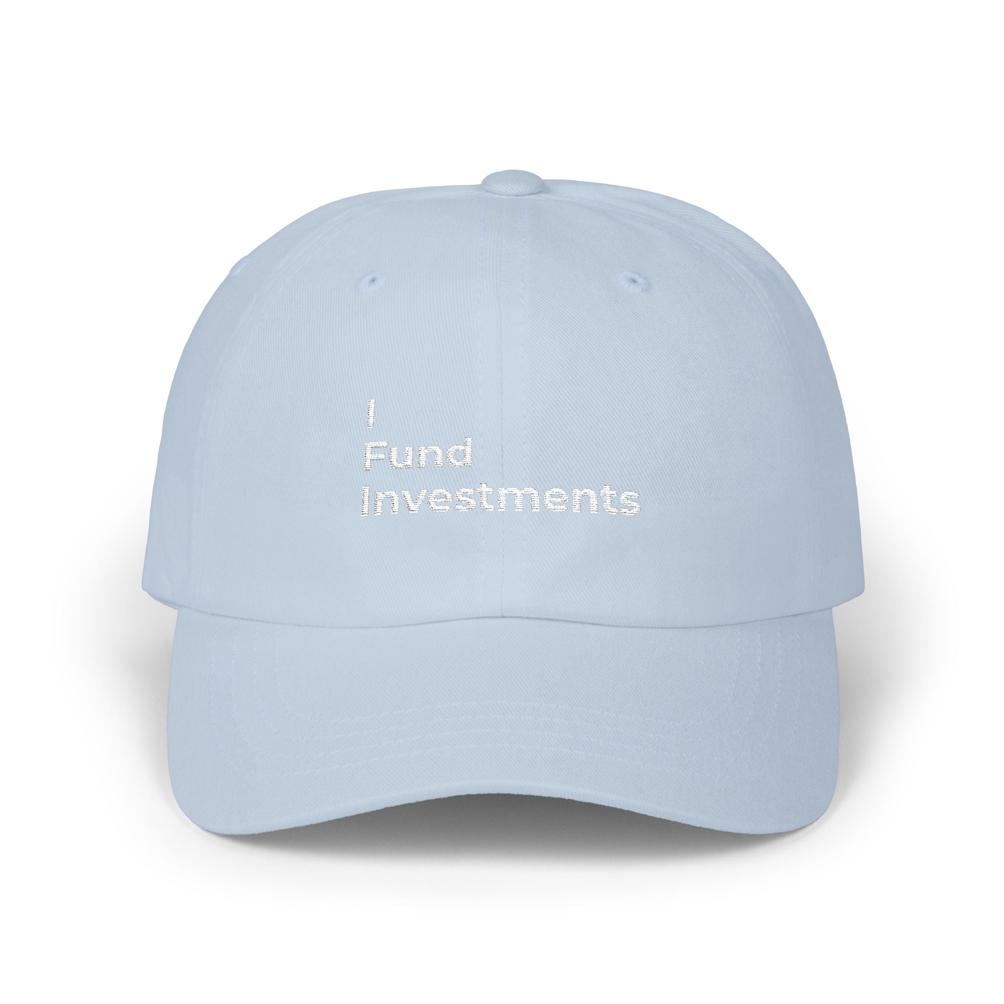 I Fund Investments - Classic Dad Cap – Minimal Embroidered White Baseball Hat