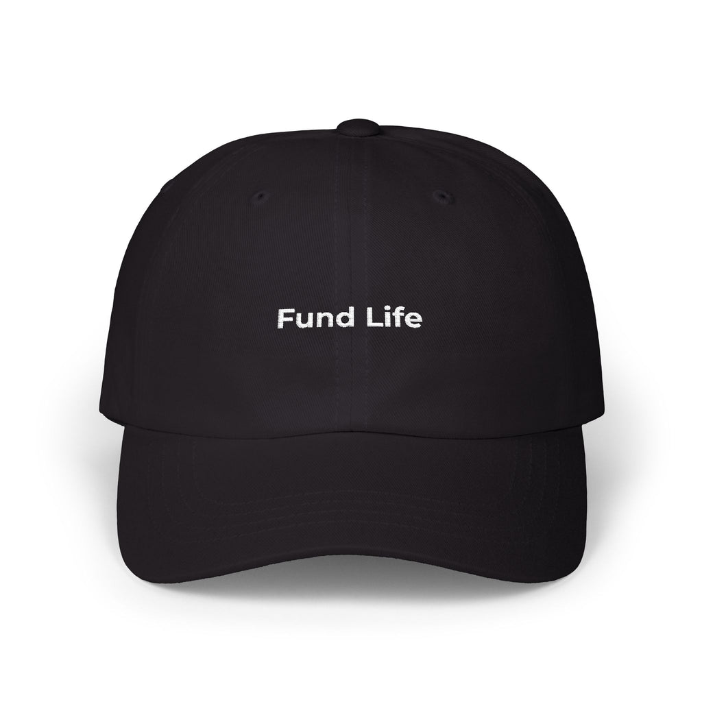 Fund Life - Embroidered Classic Dad Cap – Minimal White Baseball Hat